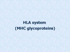 HLA system MHC glycoproteins MHC glycoproteins class I