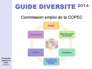 GUIDE DIVERSITE 2014 Commission emploi de la COPEC