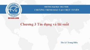 TRNG I HC TR VINH CHNG TRNH O