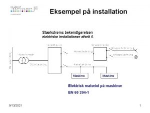 Eksempel p installation Strkstrms bekendtgrelsen elektriske installationer afsnit