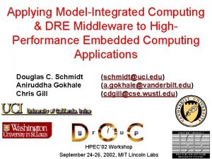 Applying ModelIntegrated Computing DRE Middleware to High Performance