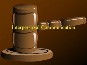 Interpersonal Communication Components of Communication Message Facts or
