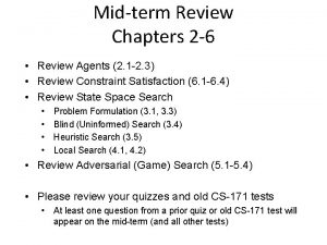 Midterm Review Chapters 2 6 Review Agents 2