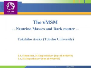 The n MSM Neutrino Masses and Dark matter