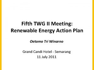 Fifth TWG II Meeting Renewable Energy Action Plan