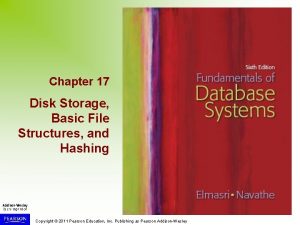 Chapter 17 Disk Storage Basic File Structures and