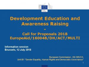 Development Education and Awareness Raising Call for Proposals