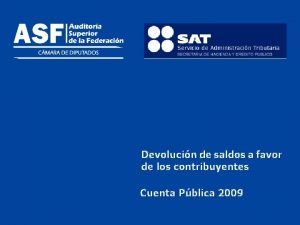 Devolucin de saldos a favor de los contribuyentes