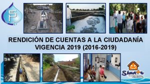 RENDICIN DE CUENTAS A LA CIUDADANA VIGENCIA 2019