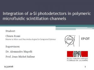 Integration of aSi photodetectors in polymeric microfluidic scintillation