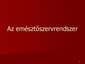 Az emsztszervrendszer 1 TPCSATORNA SZAKASZAI 8 m hossz