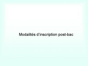 Modalits dinscription postbac Lorientation postbac ce qui change