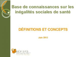 Base de connaissances sur les ingalits sociales de