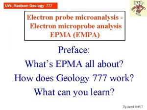 UW Madison Geology 777 Electron probe microanalysis Electron