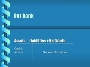 Our bank Assets Cash 1 million Liabilities Net