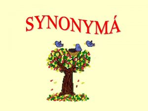 SYNONYM s slov s podobnm alebo rovnakm vznamom