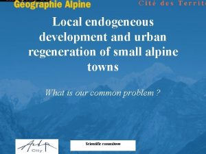 Local endogeneous development and urban regeneration of small