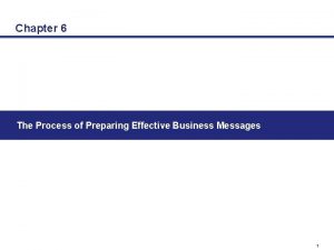 Chapter 6 The Process of Preparing Effective Business
