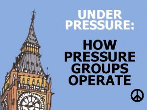 UNDER PRESSURE HOW PRESSURE GROUPS OPERATE WHAT IS