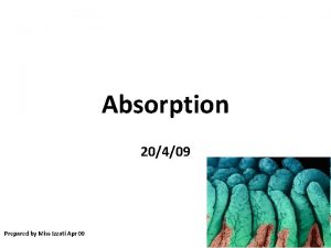 Absorption 20409 Prepared by Miss Izzati Apr 09