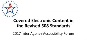 Covered Electronic Content in the Revised 508 Standards