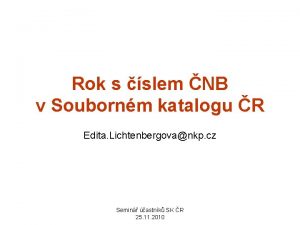 Rok s slem NB v Soubornm katalogu R