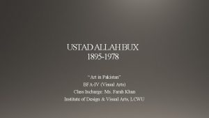 USTAD ALLAH BUX 1895 1978 Art in Pakistan