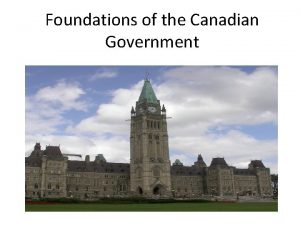 Foundations of the Canadian Government Canadian Government Canadas