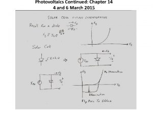 Photovoltaics Continued Chapter 14 4 and 6 March