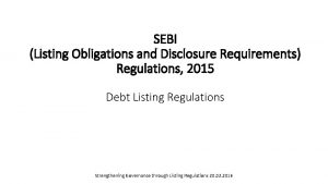 SEBI Listing Obligations and Disclosure Requirements Regulations 2015