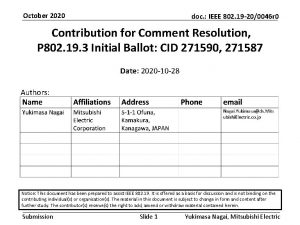 October 2020 doc IEEE 802 19 200046 r