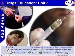 Drugs Education Unit 3 Icons key For more