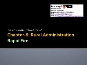 Extra Preparation Class 6 Civics Chapter6 Rural Administration