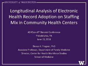 Longitudinal Analysis of Electronic Health Record Adoption on