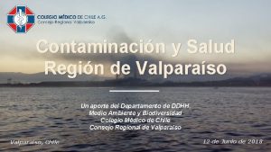 Contaminacin y Salud Regin de Valparaso Un aporte