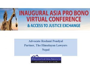Advocate Roshani Poudyal Partner The Himalayan Lawyers Nepal