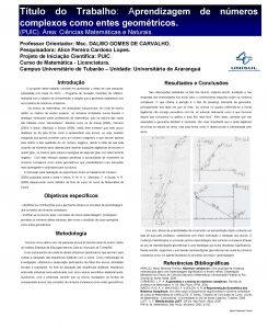 Ttulo do Trabalho Aprendizagem complexos como entes geomtricos