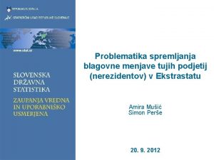 Problematika spremljanja blagovne menjave tujih podjetij nerezidentov v