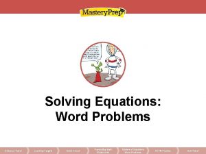 Solving Equations Word Problems Entrance Ticket Learning Targets