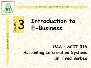 Acct 316 Acct 316 Chapter 3 Introduction to