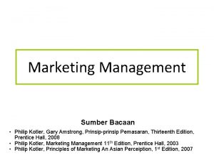 Marketing Management Sumber Bacaan Philip Kotler Gary Amstrong