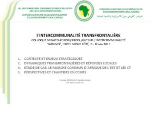 lINTERCOMMUNALIT TRANSFRONTALIRE COLLOQUE MINATDFEICOMPADDLGIZ SUR LINTERCOMMUNALIT YAOUND HOTEL