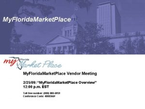 My Florida Market Place Vendor Meeting 22509 My