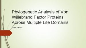 Phylogenetic Analysis of Von Willebrand Factor Proteins Across