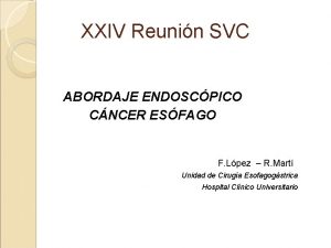 XXIV Reunin SVC ABORDAJE ENDOSCPICO CNCER ESFAGO F