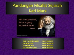 Pandangan Filsafat Sejarah Karl Marx MOH YUSUF RANDI