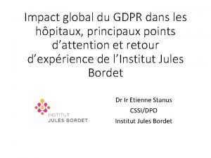 Impact global du GDPR dans les hpitaux principaux