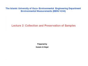 The Islamic University of Gaza Environmental Engineering Department