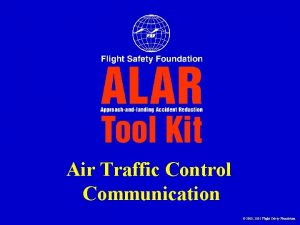 Air Traffic Control Communication 2000 2001 Flight Safety