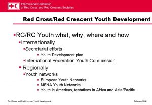 Red CrossRed Crescent Youth Development RCRC Youth what